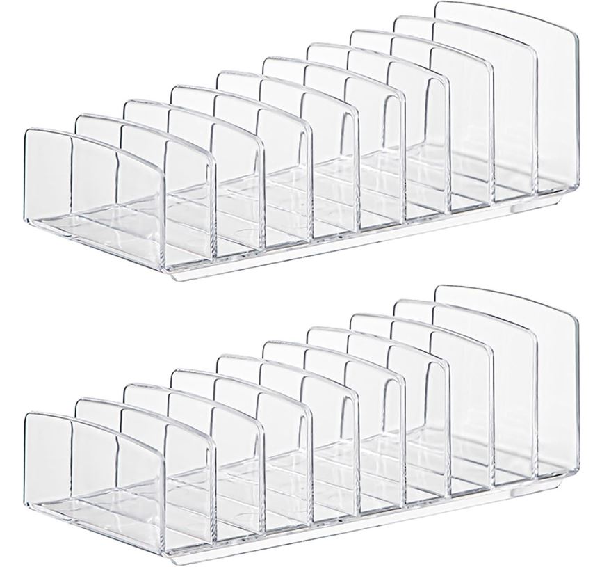 Makeup Organizer | 2 Pack | Acrylic Eyeshadow Palette | Clear | BPA Free | 9 Cells Cosmetic Storage Holder