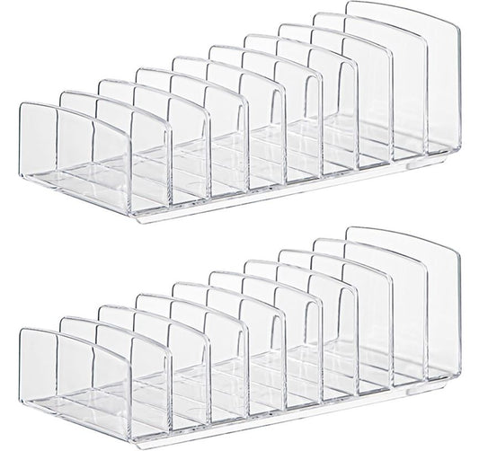 Makeup Organizer | 2 Pack | Acrylic Eyeshadow Palette | Clear | BPA Free | 9 Cells Cosmetic Storage Holder