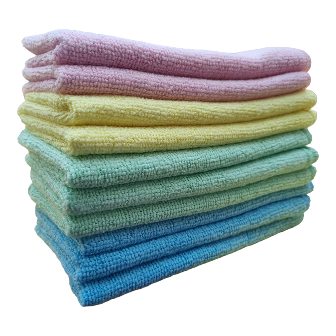 Microfiber Cleaning Cloths | 40 x 40 cm | Pack of 10 | Durable | Lint-Free | Absorbent Dusters Car Bathroom Polish Towels