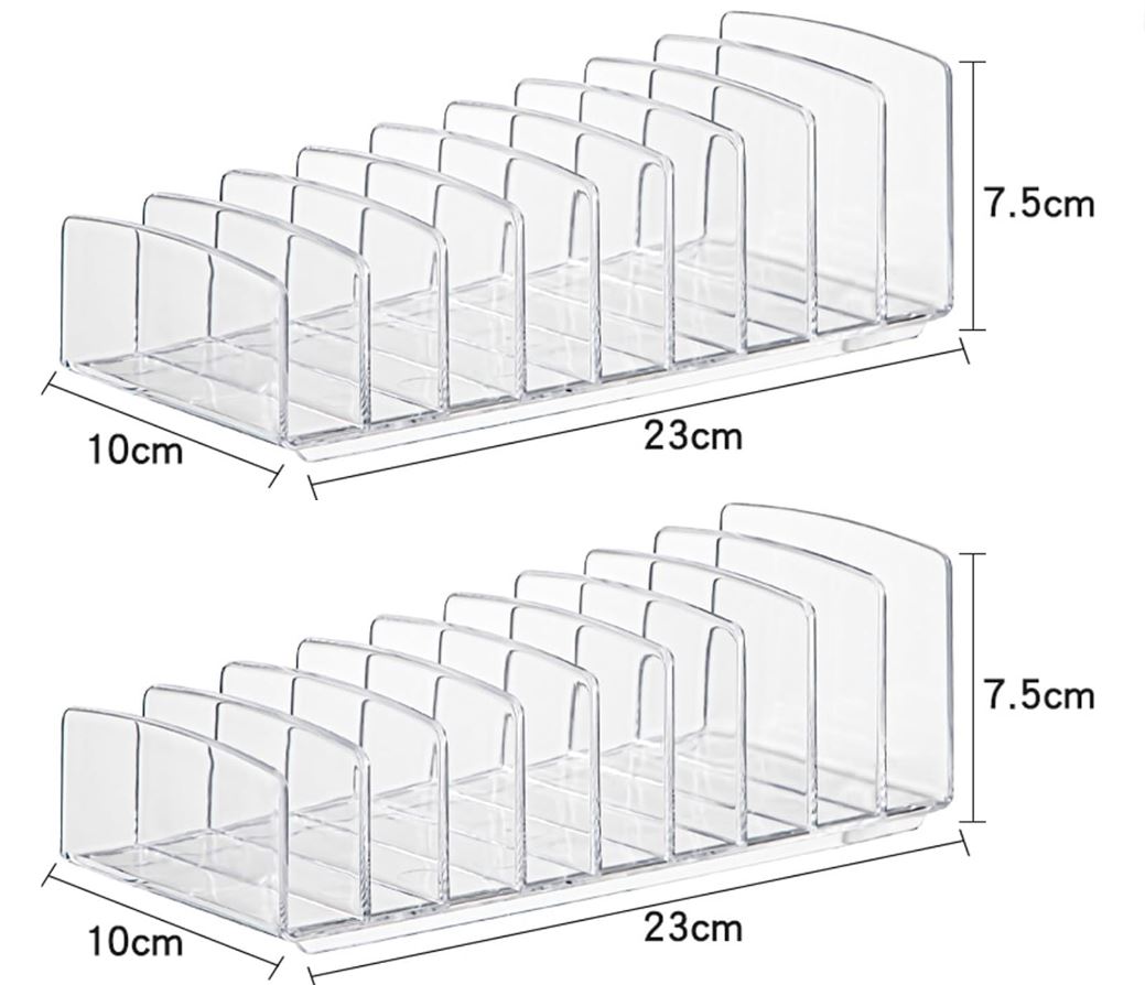 Makeup Organizer | 2 Pack | Acrylic Eyeshadow Palette | Clear | BPA Free | 9 Cells Cosmetic Storage Holder