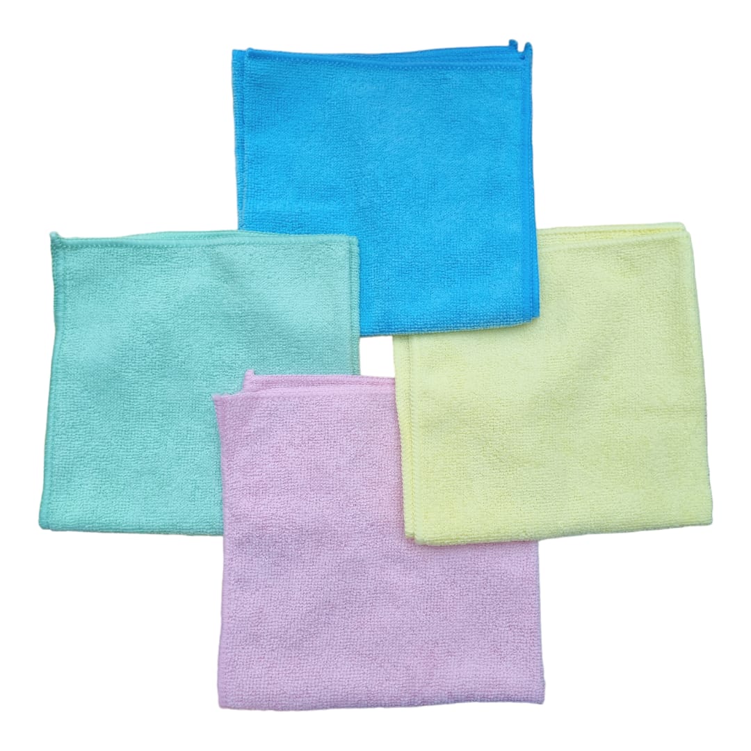 Microfiber Cleaning Cloths | 40 x 40 cm | Pack of 10 | Durable | Lint-Free | Absorbent Dusters Car Bathroom Polish Towels