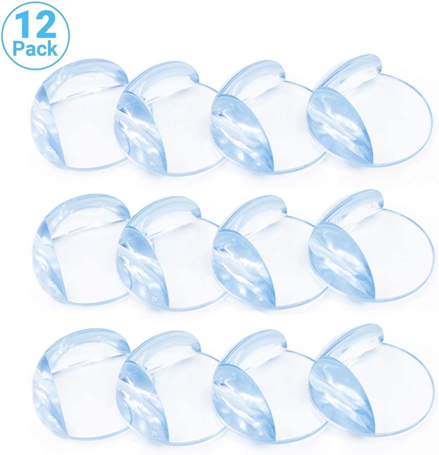 Corner Guards | 12 PC | Round Shaped | Clear Corner Protectors | Adhesive Gel | Baby Proof