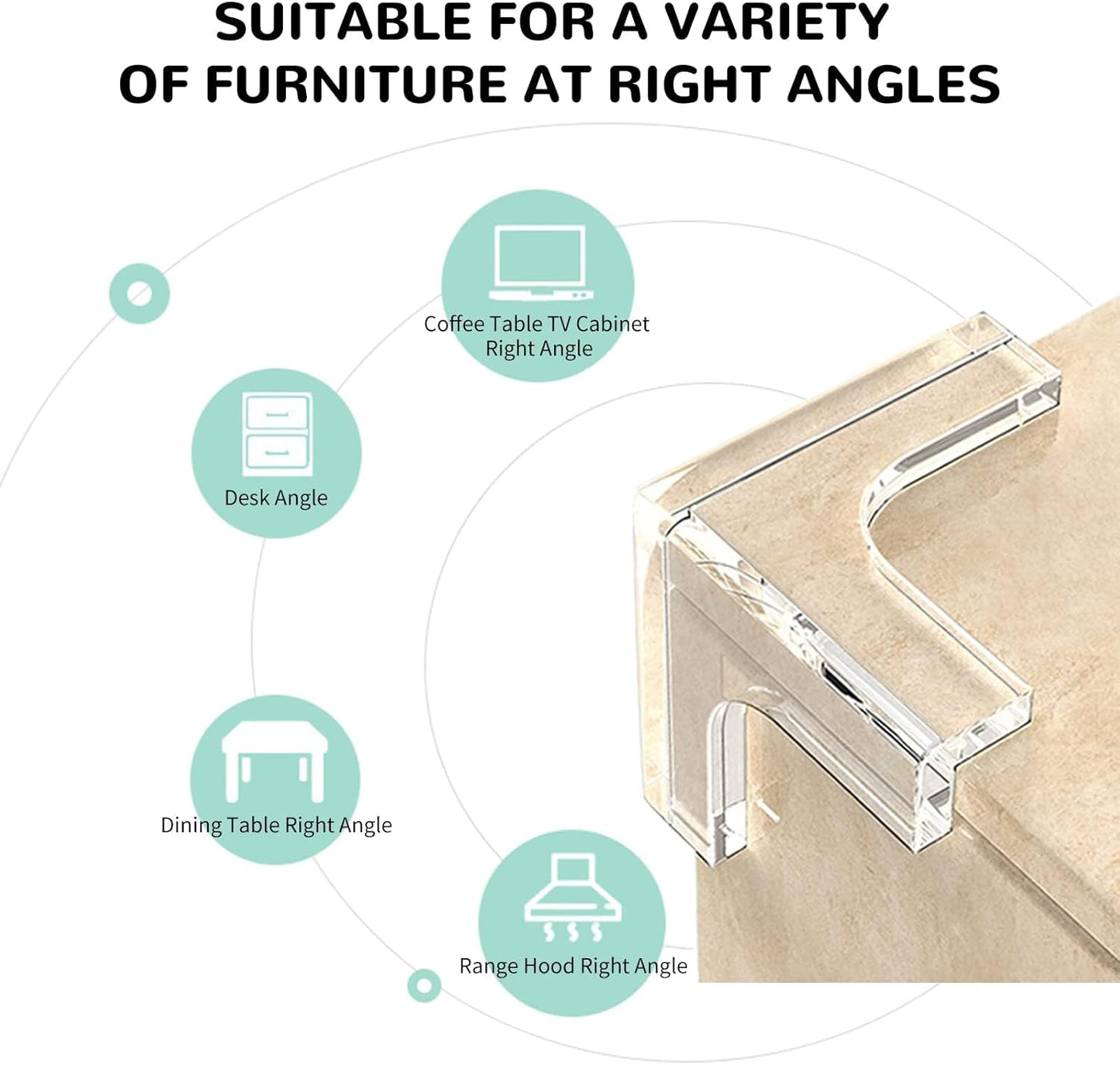 Corner Guards | 12 PC | T Shaped | Clear Corner Protectors | Adhesive Gel | Baby Proof