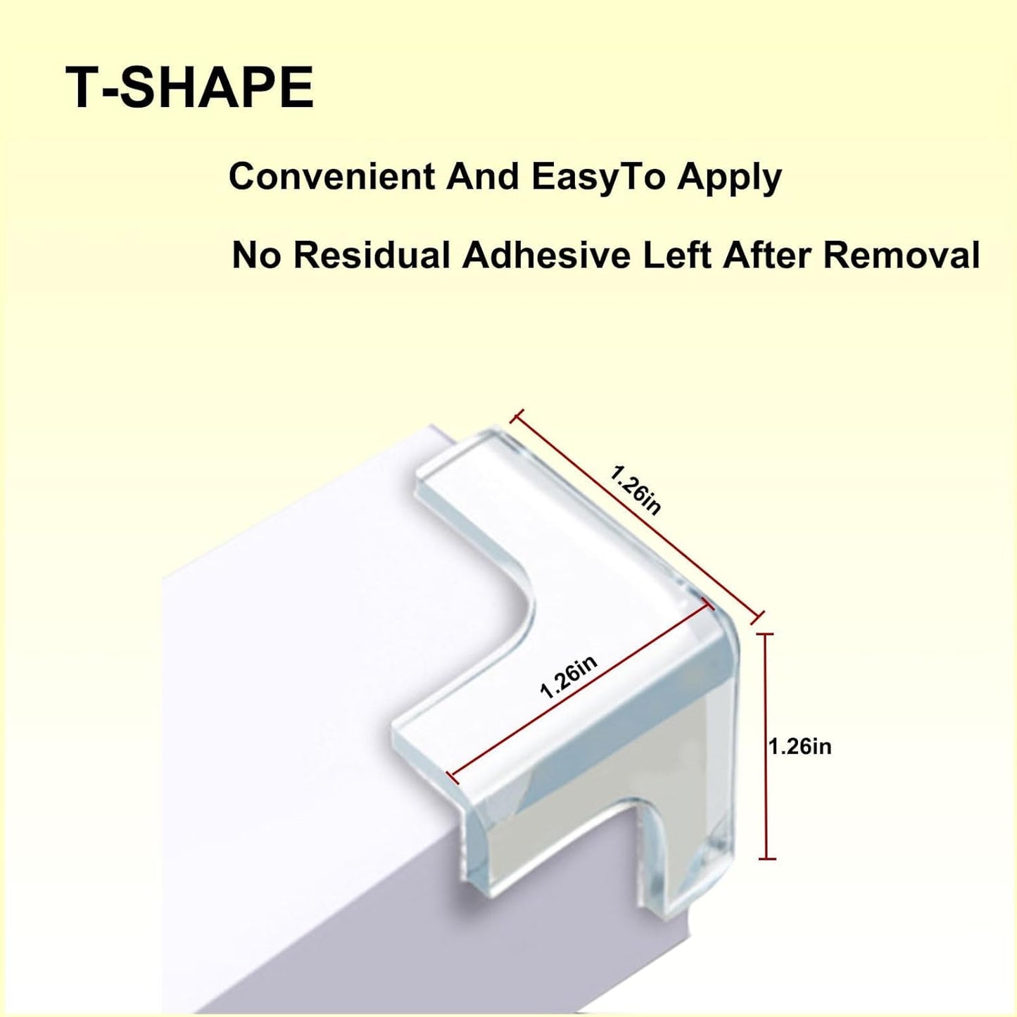 Corner Guards | 12 PC | T Shaped | Clear Corner Protectors | Adhesive Gel | Baby Proof