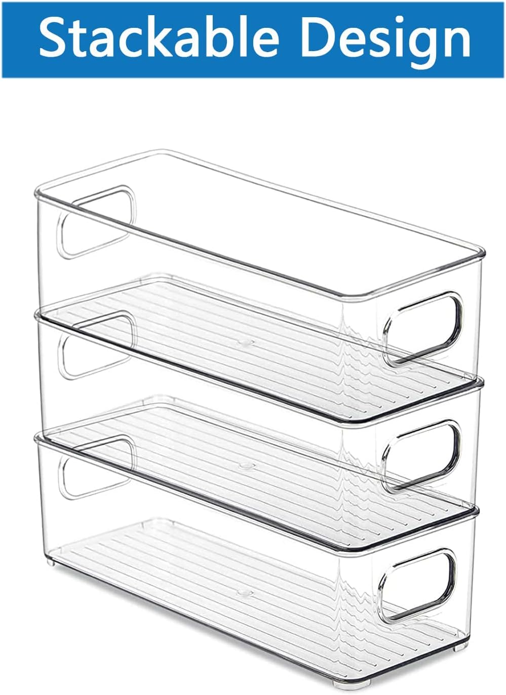 Fridge Organiser Set | 8pcs | Stackable | BPA Free | Clear Storage Organizer