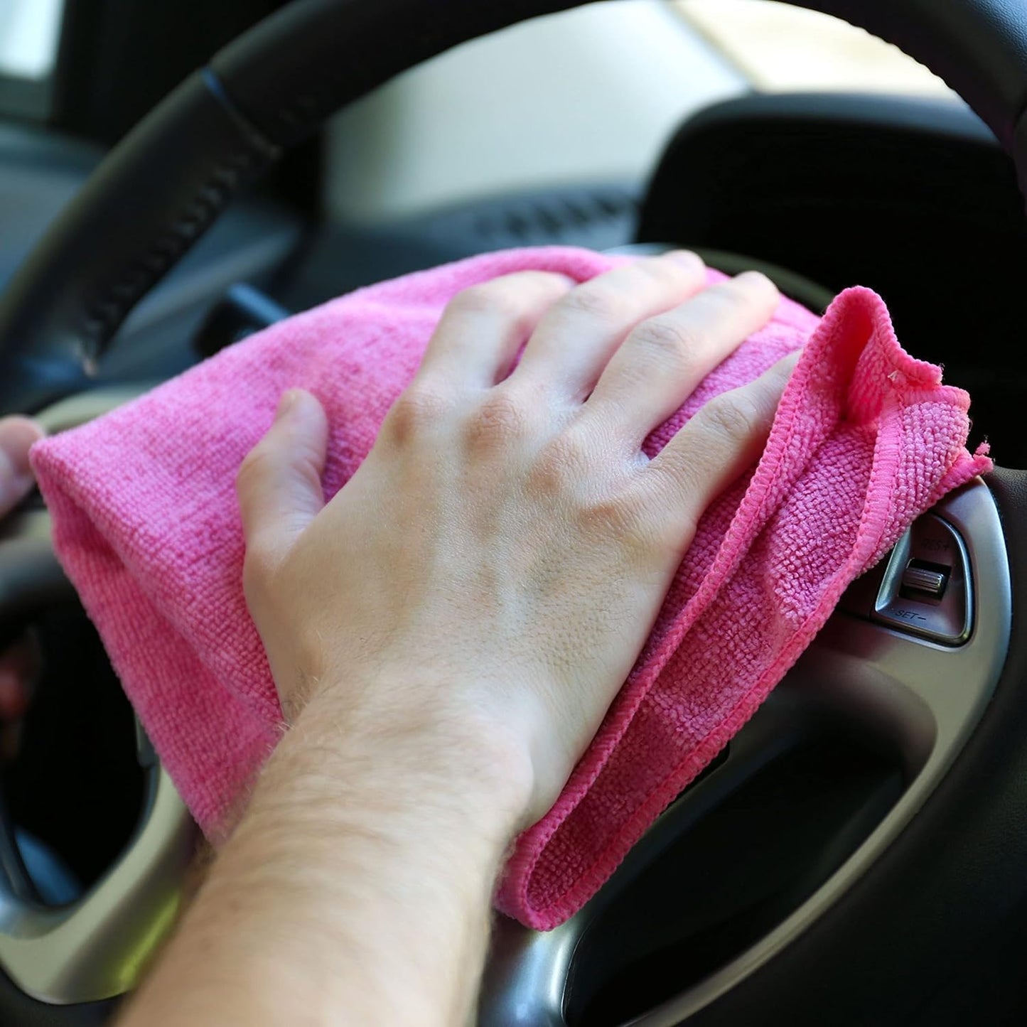 Microfiber Cleaning Cloths | 35 x 35 cm | Pack of 10 | Durable | Lint-Free | Absorbent Dusters Car Bathroom Polish Towels