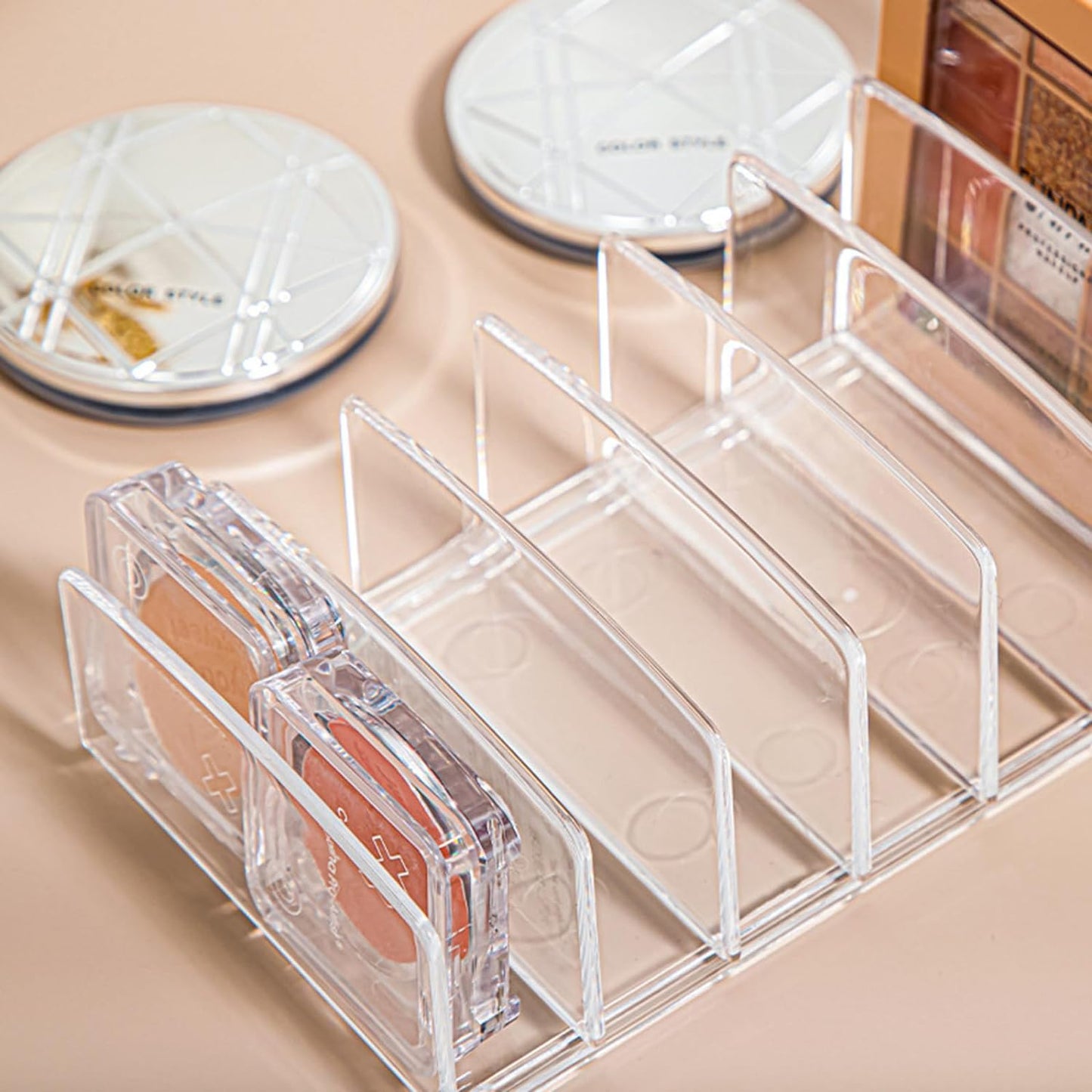 Makeup Organizer | 2 Pack | Acrylic Eyeshadow Palette | Clear | BPA Free | 9 Cells Cosmetic Storage Holder