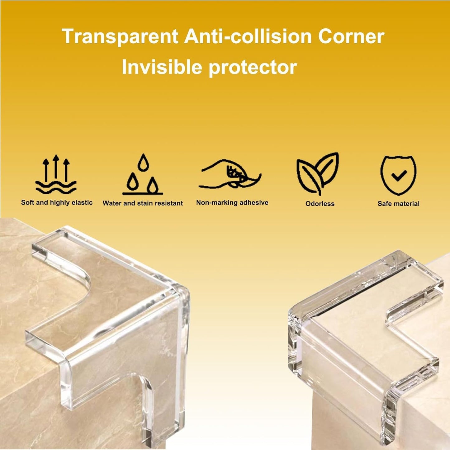 Corner Guards | 12 PC | T Shaped | Clear Corner Protectors | Adhesive Gel | Baby Proof