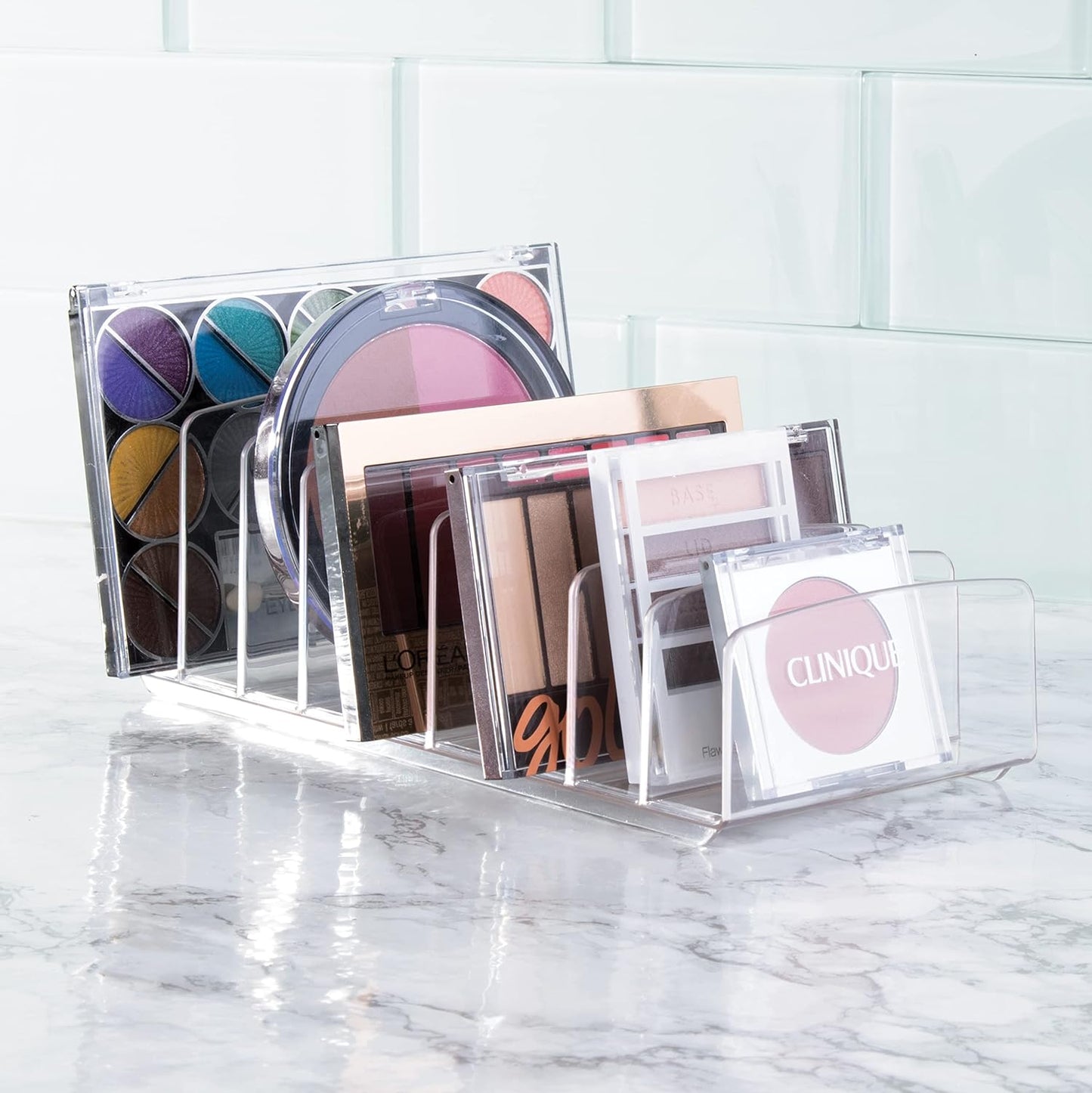 Makeup Organizer | 2 Pack | Acrylic Eyeshadow Palette | Clear | BPA Free | 9 Cells Cosmetic Storage Holder